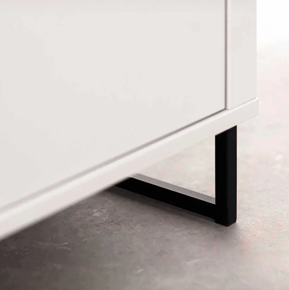 Wohnwand in Weiß mit Wildeiche - Varzino (dreiteilig)