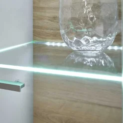 Wohnwand Kombination in Hellgrau & Zinneiche - Lioscas (dreiteilig)