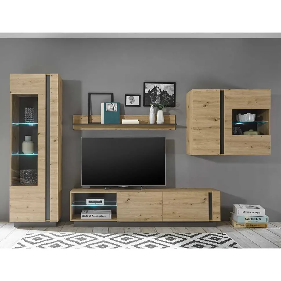 Wohnwand Kombination modern - Lairian (vierteilig)