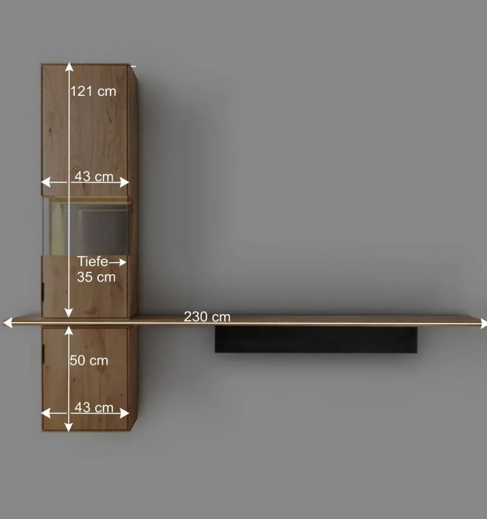 Wohnwand Kombination Set - Kantino (vierteilig)