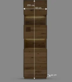 Wohnwand Möbel Kombination aus Wildeiche - Millena (dreiteilig)