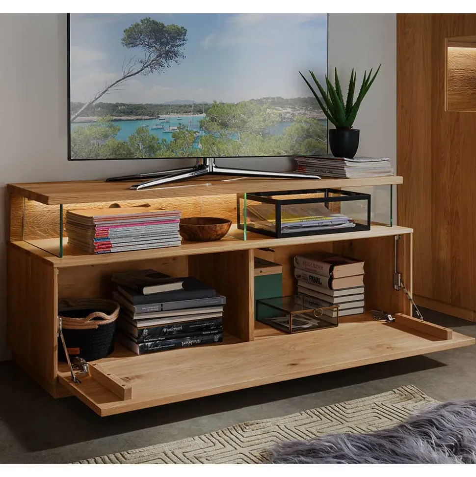 Wohnwand Möbel Kombination aus Wildeiche - Millena (dreiteilig)