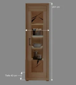 Wohnwand Möbelset aus Massivholz - Sarosca (vierteilig)