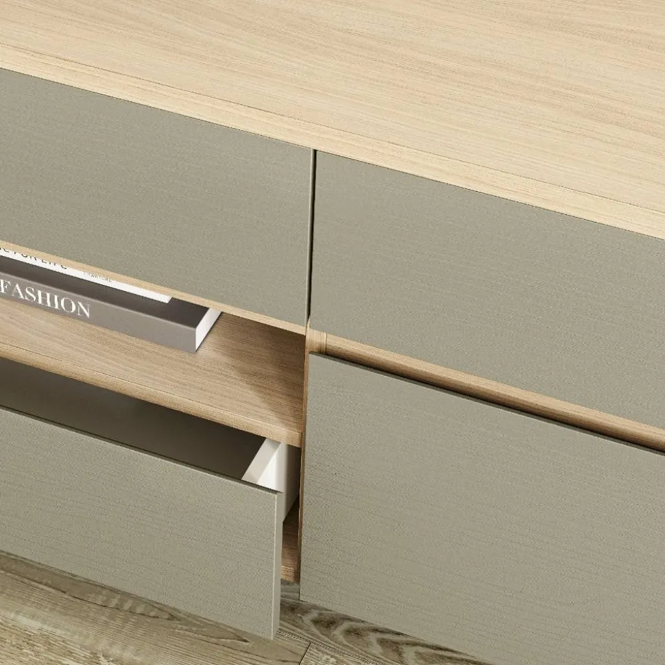 Wohnwand Möbelset in Eukalyptus - Promo (dreiteilig)