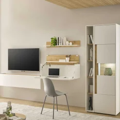 Wohnwand mit Arbeitsplatz modern - Nonessia (fünfteilig)