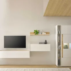 Wohnwand mit Arbeitsplatz modern - Nonessia (fünfteilig)