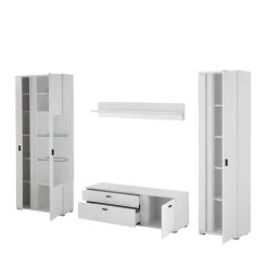 Wohnwand mit LED Licht Möbelset - Tirol (vierteilig)