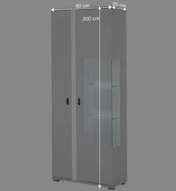 Wohnwand mit LED Licht Möbelset - Tirol (vierteilig)