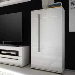 Wohnwand Seitenschrank Jetongos in Weiß Hochglanz