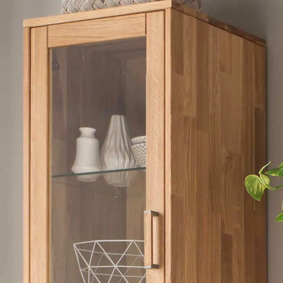 Wohnwand Standvitrine aus Holz - Teano