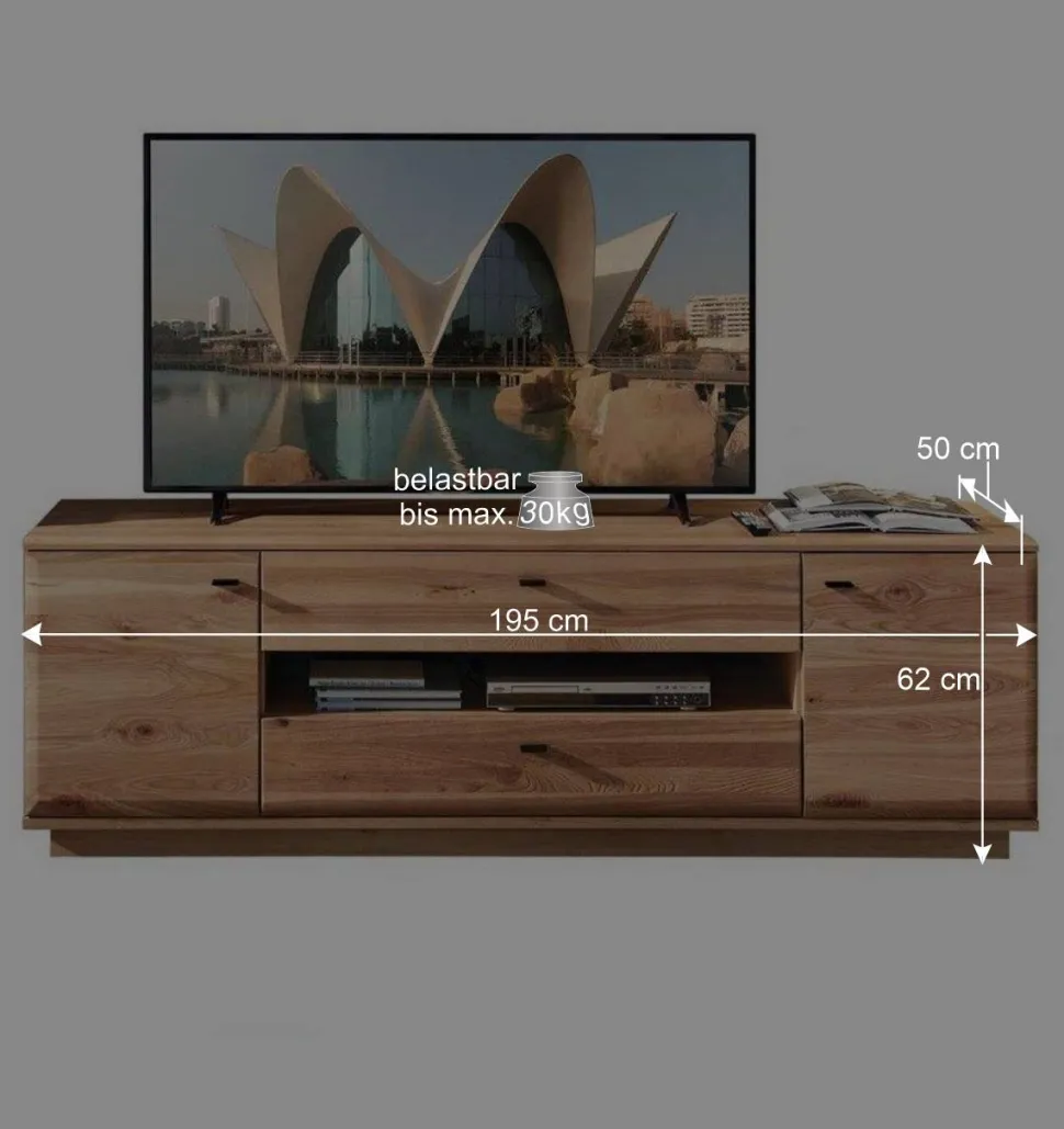 Wohnwand Wohnzimmer-Möbel Set - Cassna (dreiteilig)