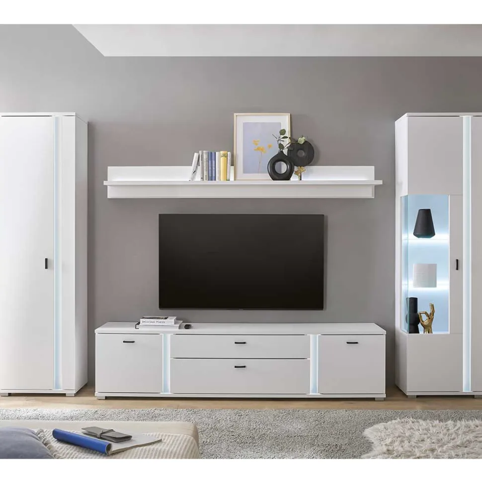 Wohnwandmöbel mit LED Licht Set - Tirol (vierteilig)