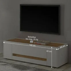 Wohnzimmer Anbauwand 340 cm breit - Nonessia (fünfteilig)