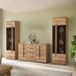 Wohnzimmer Anbauwand in Eiche - Brocus (dreiteilig)