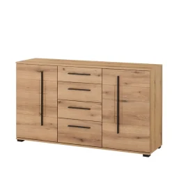 Wohnzimmer Anbauwand in Eiche - Brocus (dreiteilig)