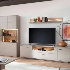 Wohnzimmer Anbauwand in Grau - Teorina (dreiteilig)