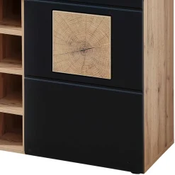 Wohnzimmer Barschrank in Schwarz & Wildeiche - Kandu