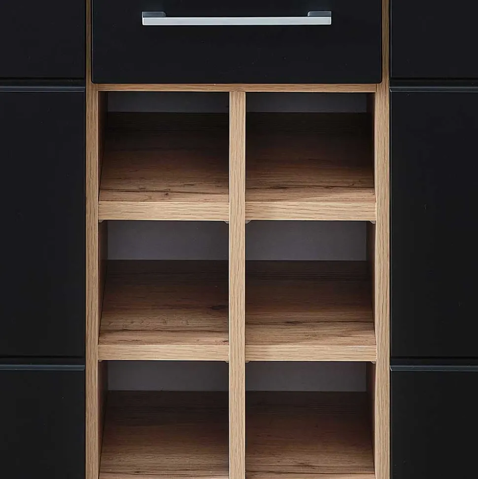 Wohnzimmer Barschrank in Schwarz & Wildeiche - Kandu