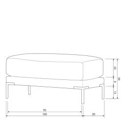 Wohnzimmer Beistellhocker in Hellgrau - Horedion