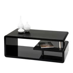 Wohnzimmer Couchtisch in Schwarz hochglänzend - Jusip