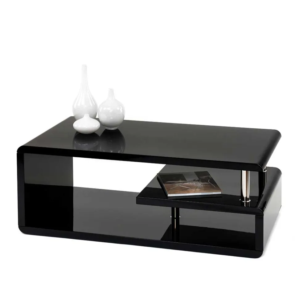 Wohnzimmer Couchtisch in Schwarz hochglänzend - Jusip