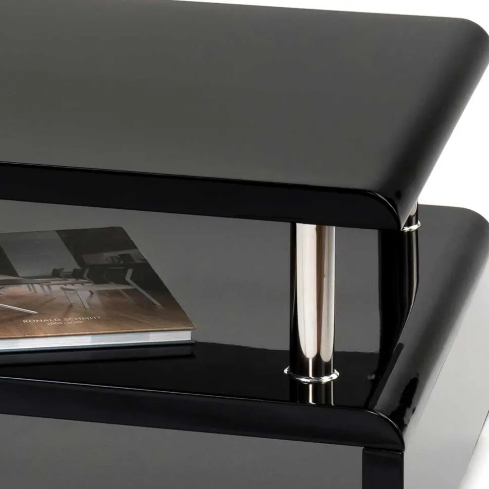 Wohnzimmer Couchtisch in Schwarz hochglänzend - Jusip