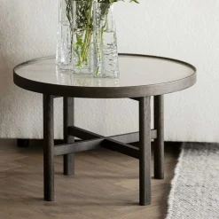 Wohnzimmer Couchtisch mit runder Keramikplatte - Wyola