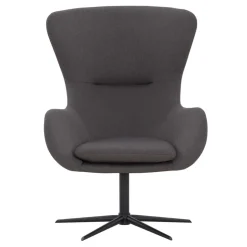 Wohnzimmer Designsessel in Dunkelgrau Stoff - Dessina