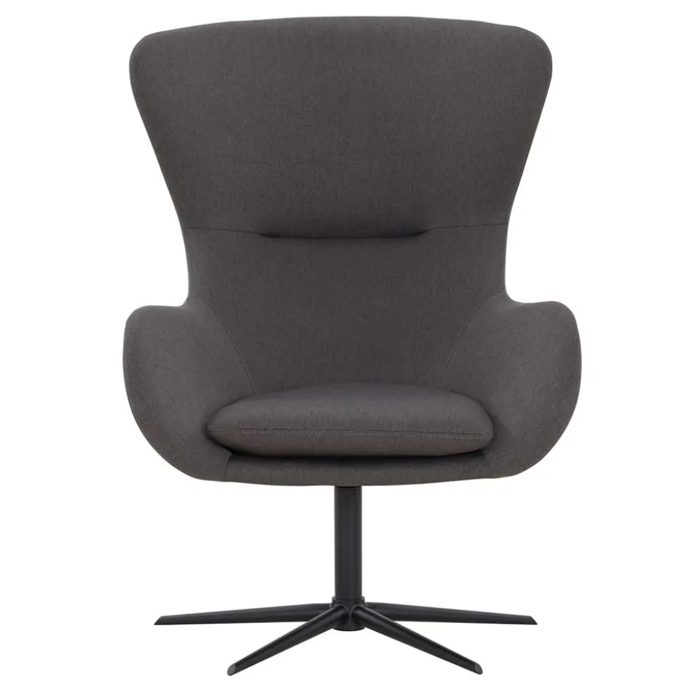 Wohnzimmer Designsessel in Dunkelgrau Stoff - Dessina