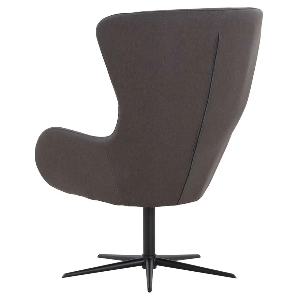 Wohnzimmer Designsessel in Dunkelgrau Stoff - Dessina