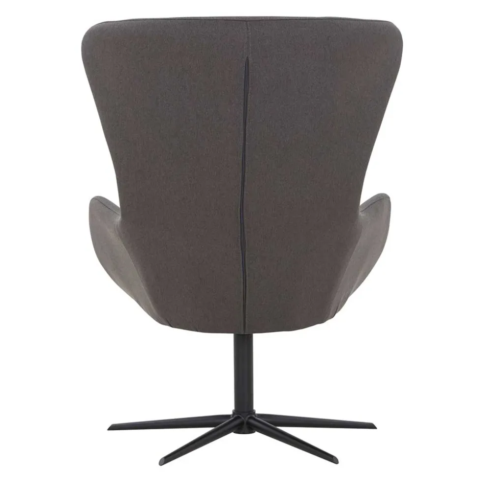 Wohnzimmer Designsessel in Dunkelgrau Stoff - Dessina