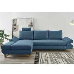 Wohnzimmer Ecksofa in Blau - Baonga