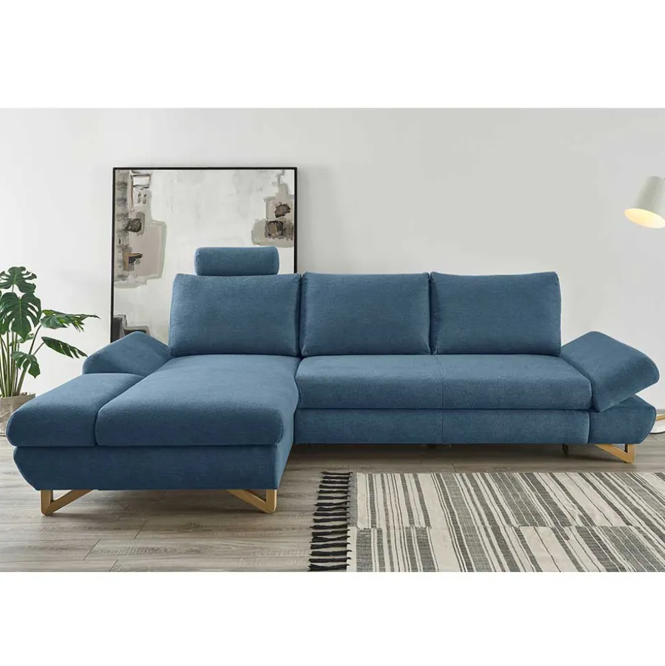 Wohnzimmer Ecksofa in Blau - Baonga
