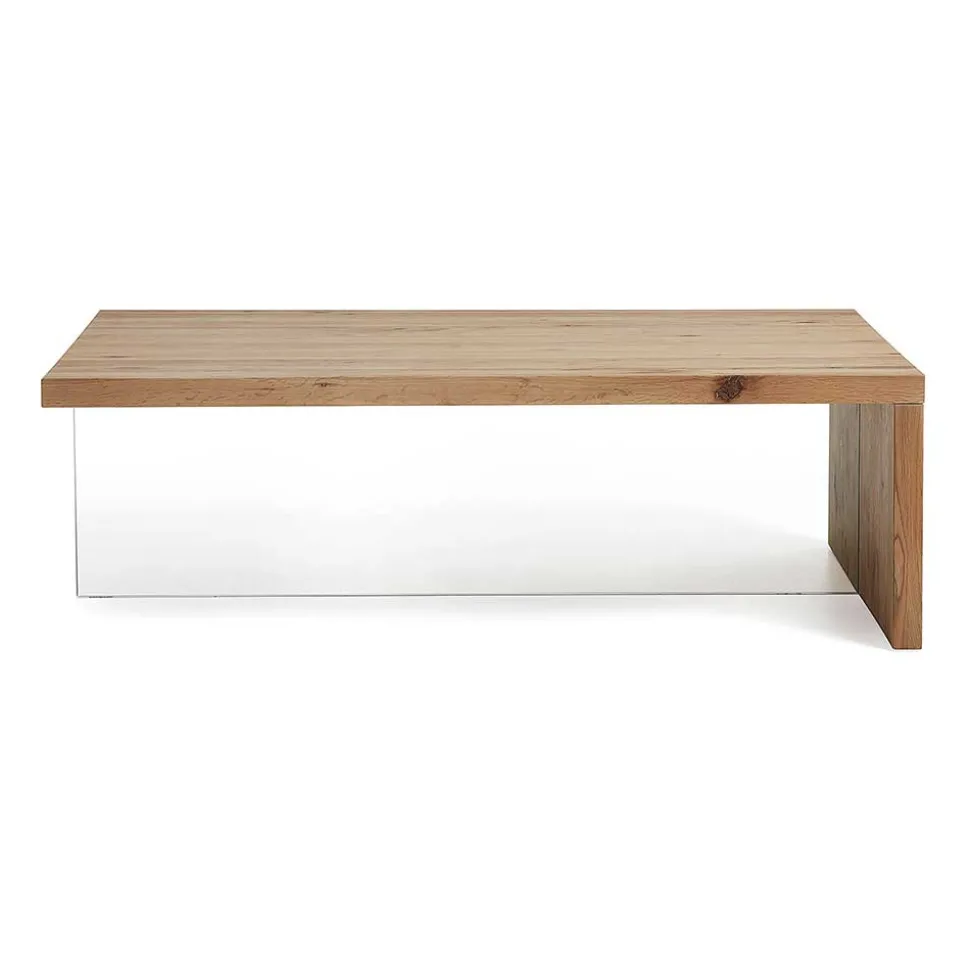 Wohnzimmer Eichentisch Bondoville mit Glas Fuß