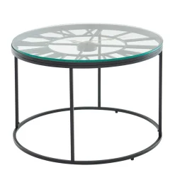 Wohnzimmer Glastisch mit Zifferblatt - Uhren Look - Jannios