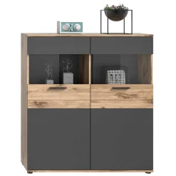 Wohnzimmer Highboard mit Glaseinsätzen - Lucios