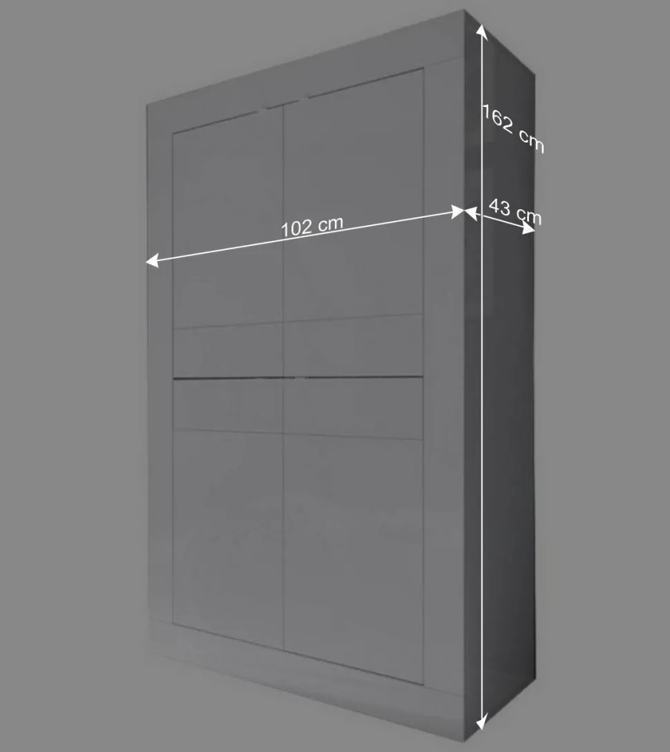 Wohnzimmer Highboard Sogno in Hochglanz Weiß