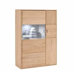Wohnzimmer Highboard Vernella aus Eiche Bianco