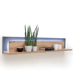 Wohnzimmer Hängeboard in Eichefarben & Grau - Vecenda