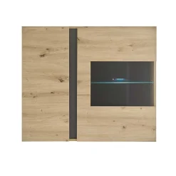 Wohnzimmer Hängeschrank mit Glas Einsatz 2-türig - Lairian