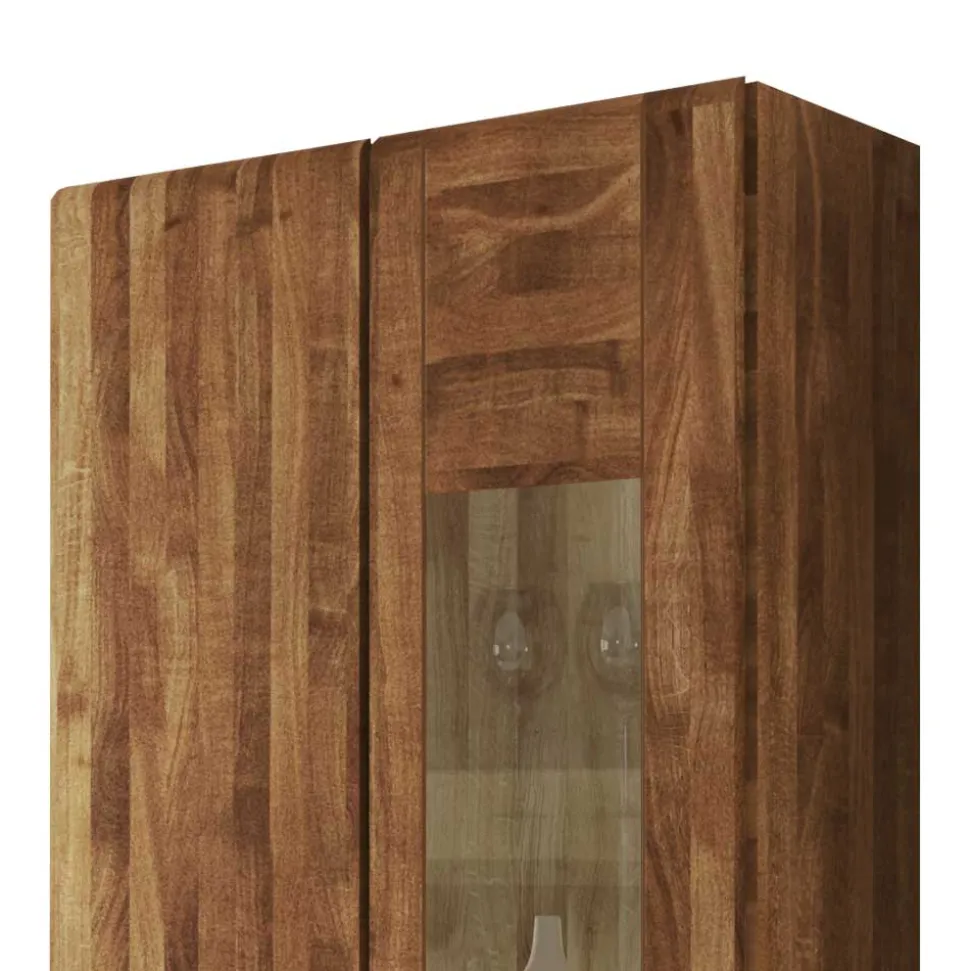 Wohnzimmer Hängevitrine Vaskov aus Wildeiche Massivholz