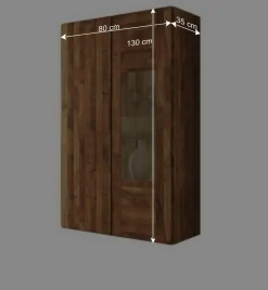 Wohnzimmer Hängevitrine Vaskov aus Wildeiche Massivholz