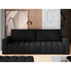 Wohnzimmer Klappsofa in Schwarz Samt - Graland