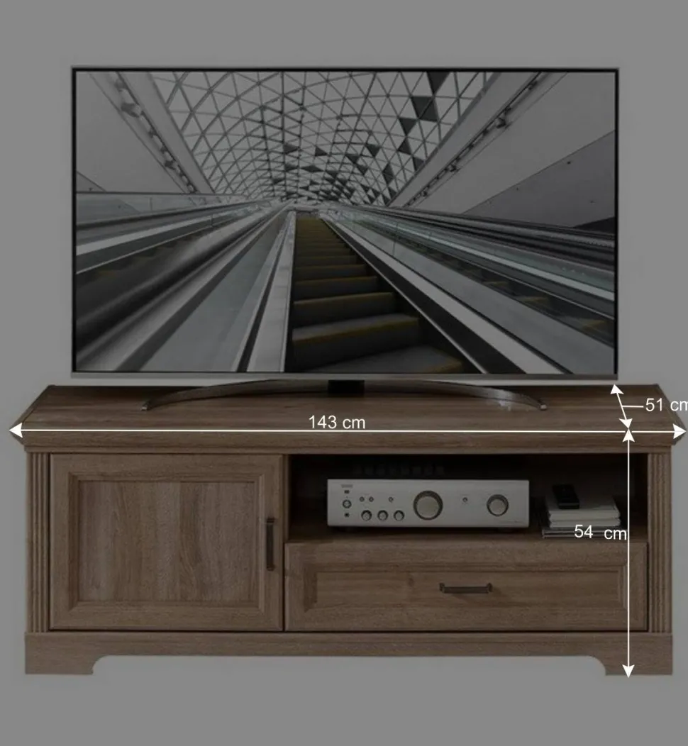 Wohnzimmer Möbelset in Eiche NB - Barack (vierteilig)