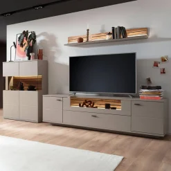 Wohnzimmer Möbelset in Grau - Teorina (dreiteilig)