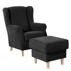 Wohnzimmer Ohrensessel in Schwarz - Lirionica