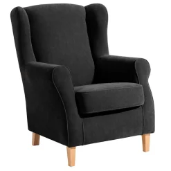 Wohnzimmer Ohrensessel in Schwarz - Lirionica