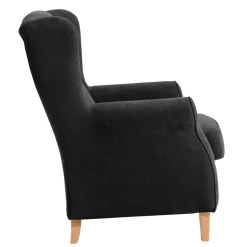 Wohnzimmer Ohrensessel in Schwarz - Lirionica