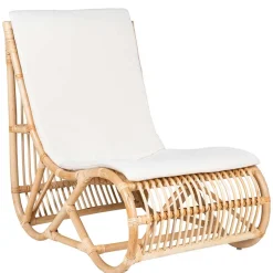 Wohnzimmer Rattan Loungestuhl in Natur - Abramas