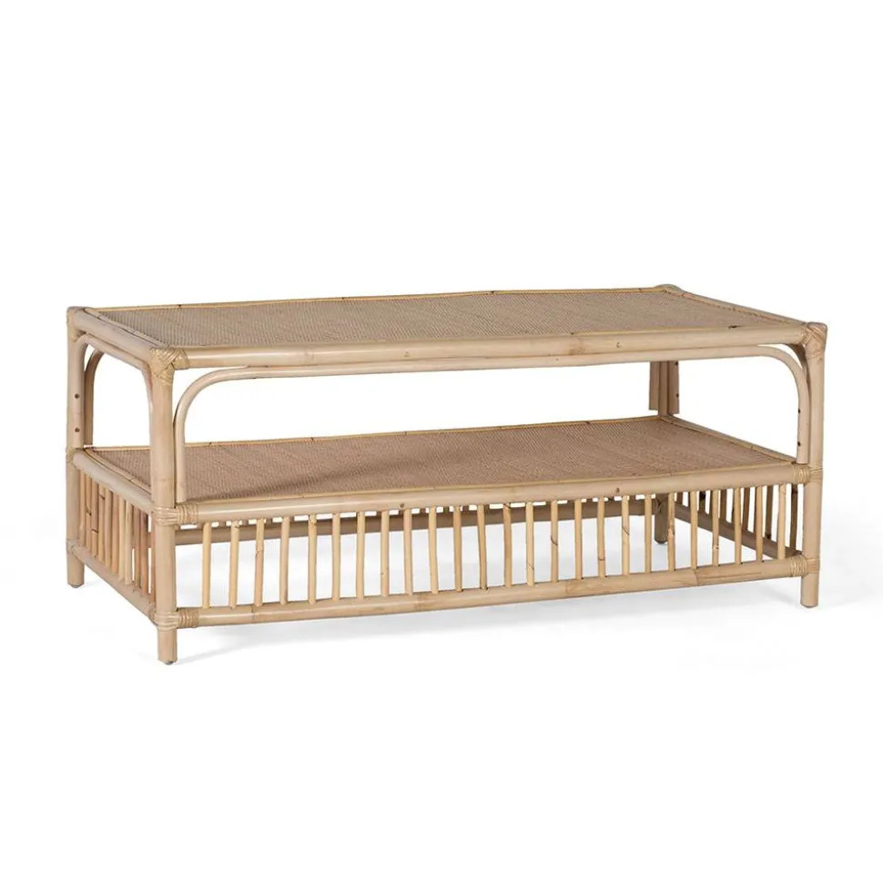 Wohnzimmer Rattantisch in Natur - Robin